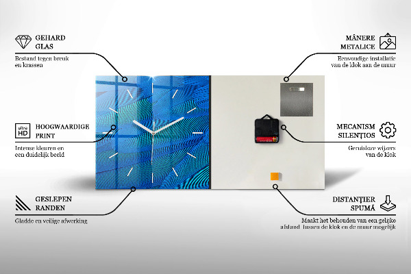 Orologio rettangolare Texture di vernice astratta