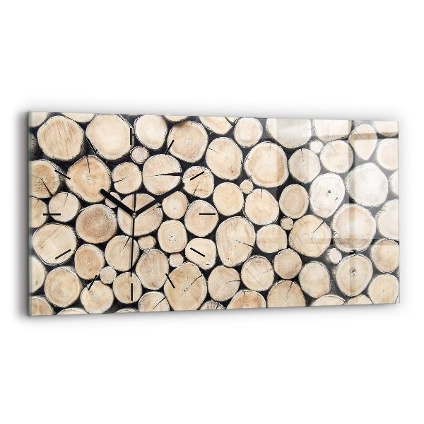 Orologio rettangolare Ceppi d'albero tagliati