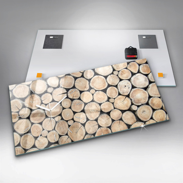 Orologio rettangolare Ceppi d'albero tagliati