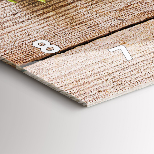 Orologio rettangolare Fiori su legno