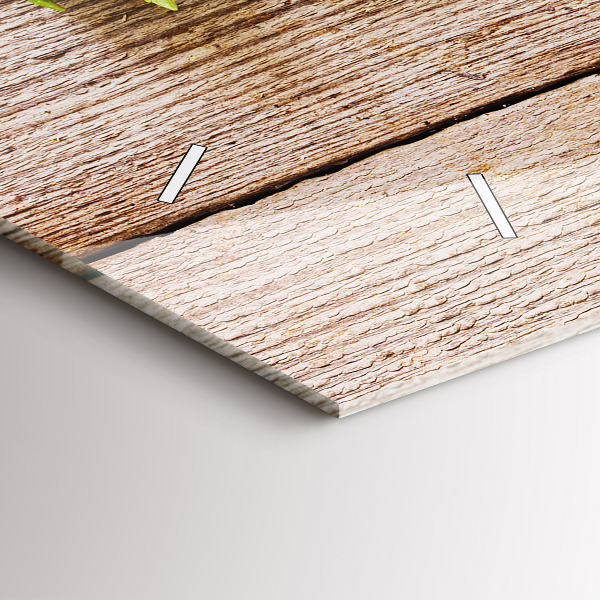 Orologio rettangolare Fiori su legno