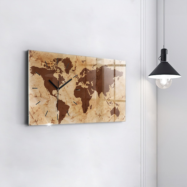 Orologio rettangolare Mappa del mondo d'epoca