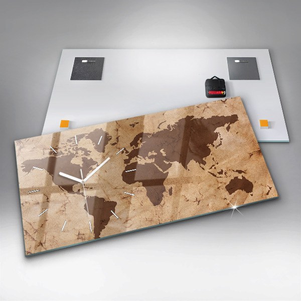 Orologio rettangolare Mappa del mondo d'epoca