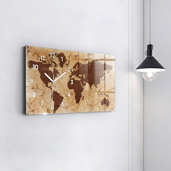 Orologio rettangolare Mappa del mondo d'epoca