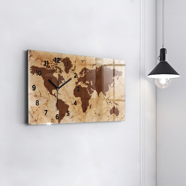 Orologio rettangolare Mappa del mondo d'epoca