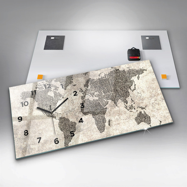 Orologi orizzontali Giornale con mappa del mondo