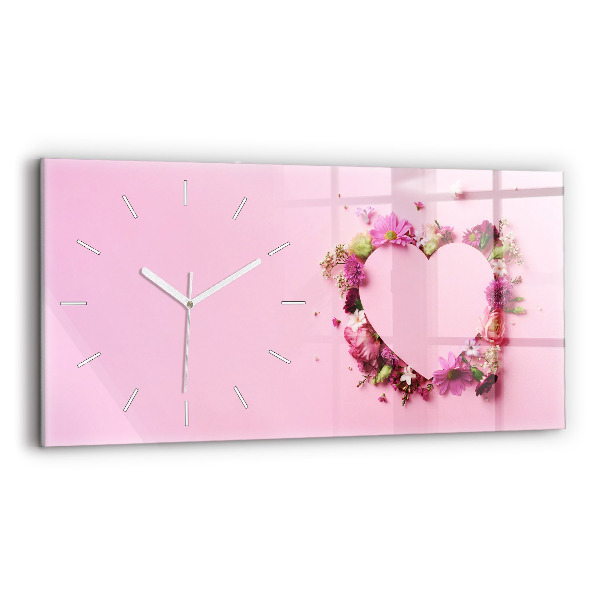 Orologio rettangolare Cuore di fiori