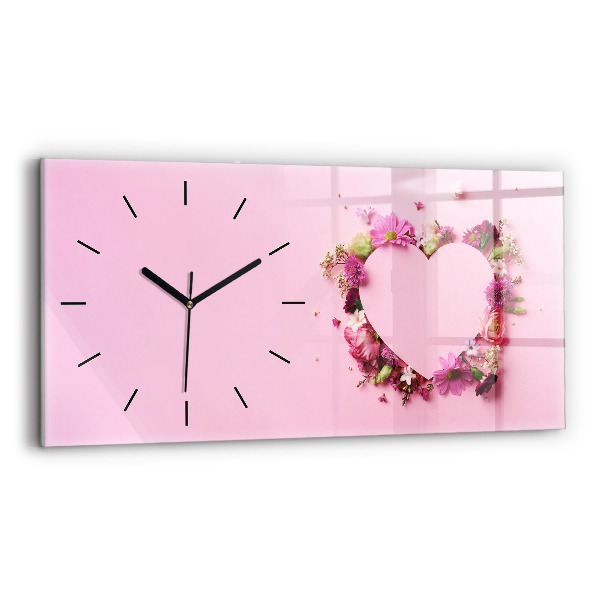 Orologio rettangolare Cuore di fiori