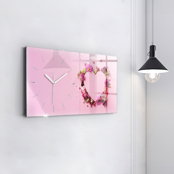 Orologio rettangolare Cuore di fiori