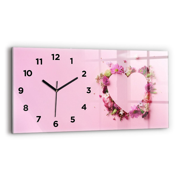 Orologio rettangolare Cuore di fiori