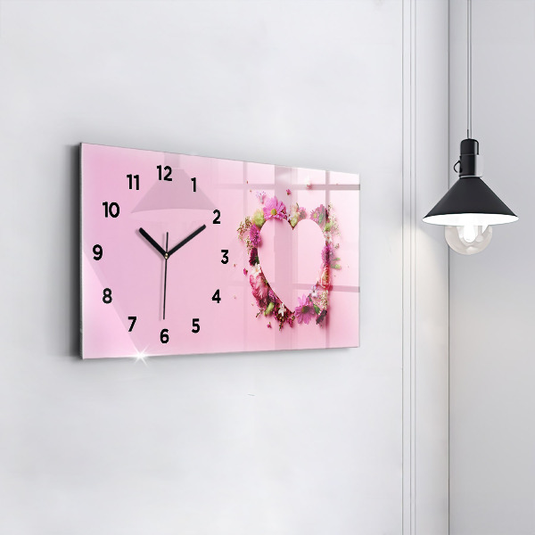 Orologio rettangolare Cuore di fiori