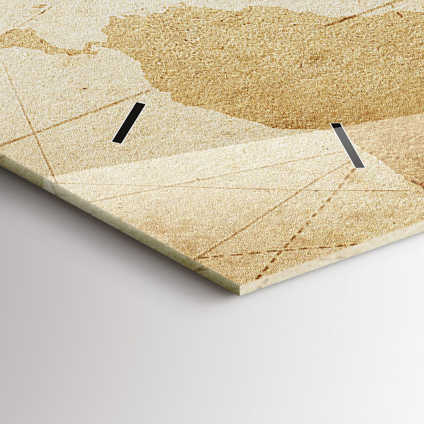 Orologio rettangolare Mappa del mondo d'epoca