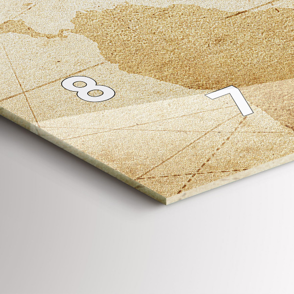 Orologio rettangolare Mappa del mondo d'epoca