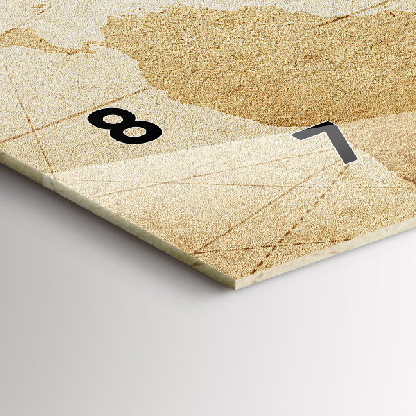 Orologio rettangolare Mappa del mondo d'epoca