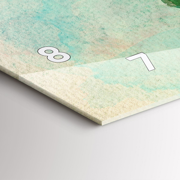 Orologio rettangolare Mappa del mondo ad acquerello