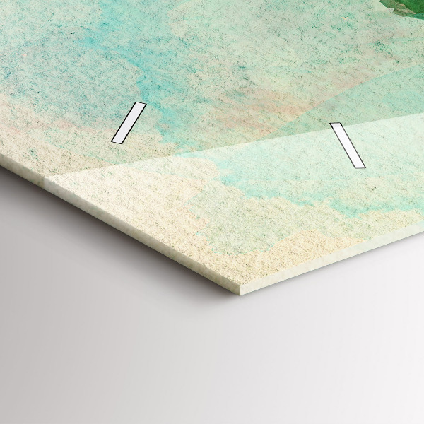 Orologio rettangolare Mappa del mondo ad acquerello