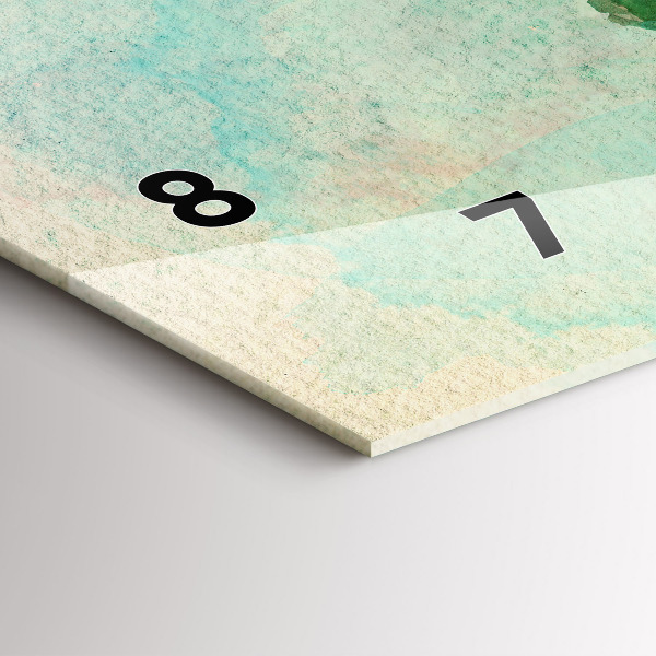 Orologio rettangolare Mappa del mondo ad acquerello