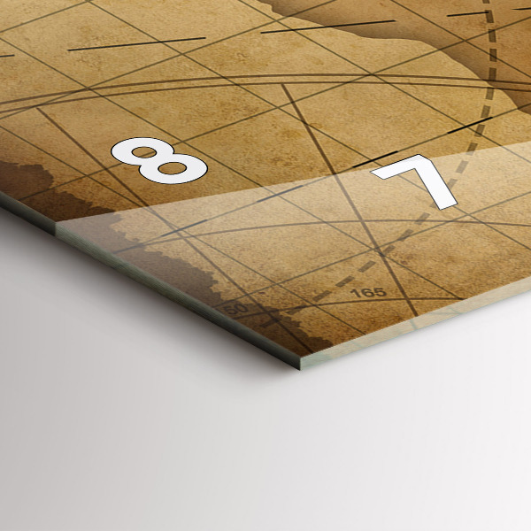 Orologio rettangolare Mappa del mondo d'epoca