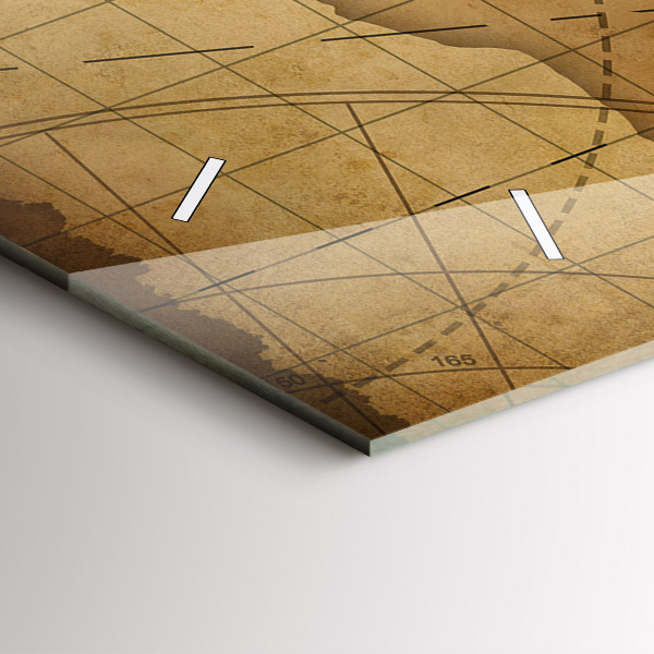 Orologio rettangolare Mappa del mondo d'epoca