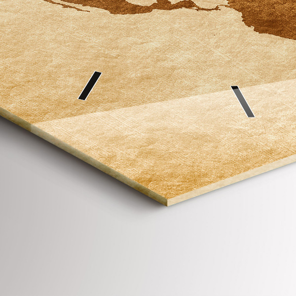 Orologio rettangolare Mappa del mondo in stile antico