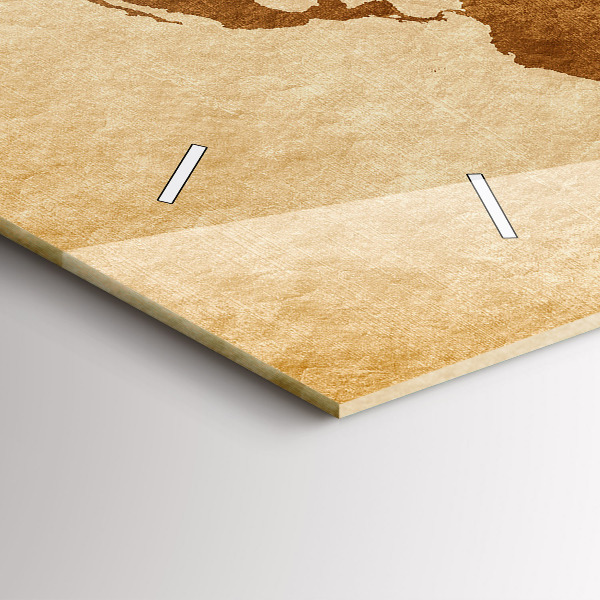 Orologio rettangolare Mappa del mondo in stile antico