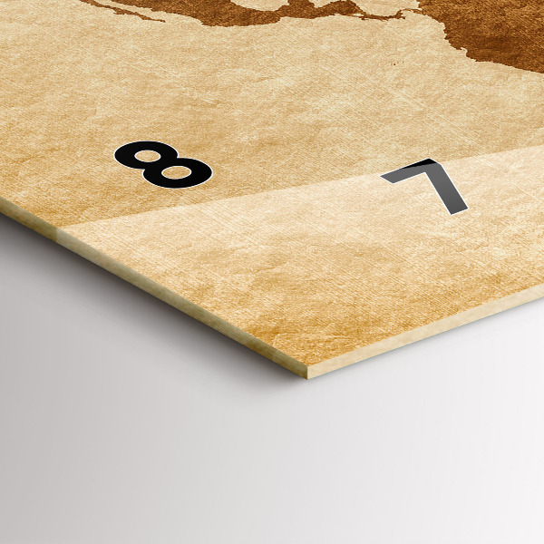 Orologio rettangolare Mappa del mondo in stile antico