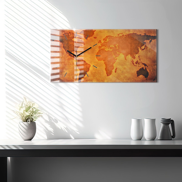 Orologio rettangolare Grande mappa del mondo
