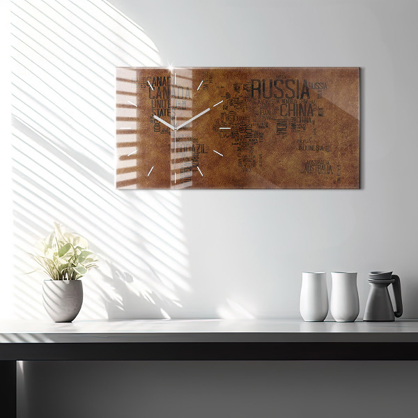 Orologio rettangolare Mappa dei nomi dei paesi