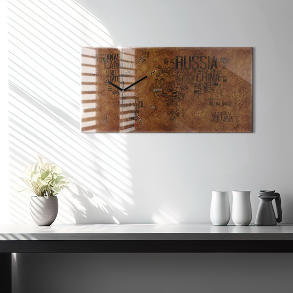 Orologio rettangolare Mappa dei nomi dei paesi