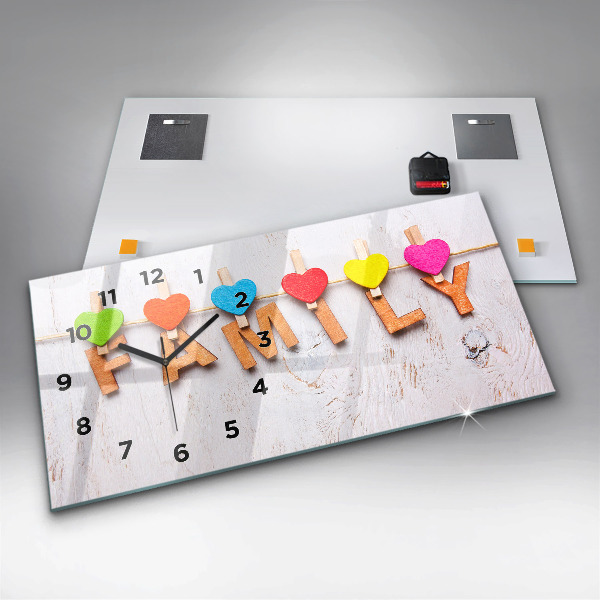 Orologio rettangolare La famiglia delle iscrizioni