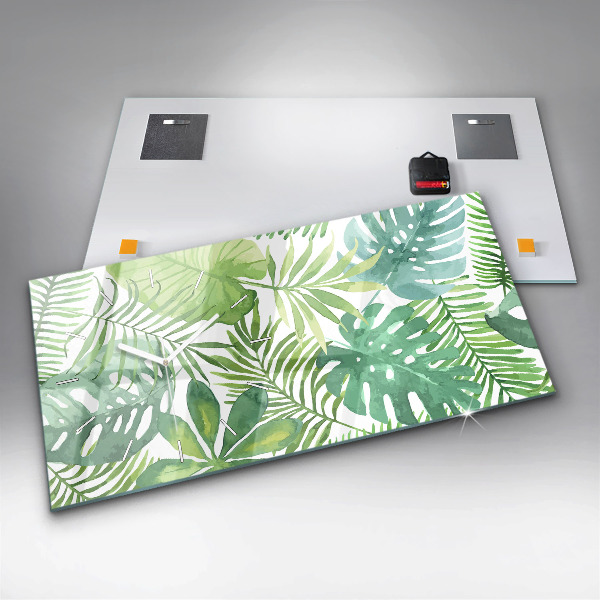 Orologio rettangolare Foglie verdi