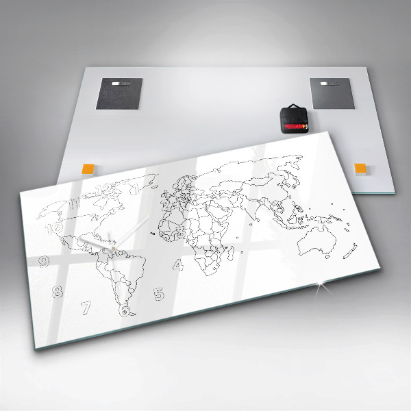 Orologio rettangolare Mappa schematica del mondo