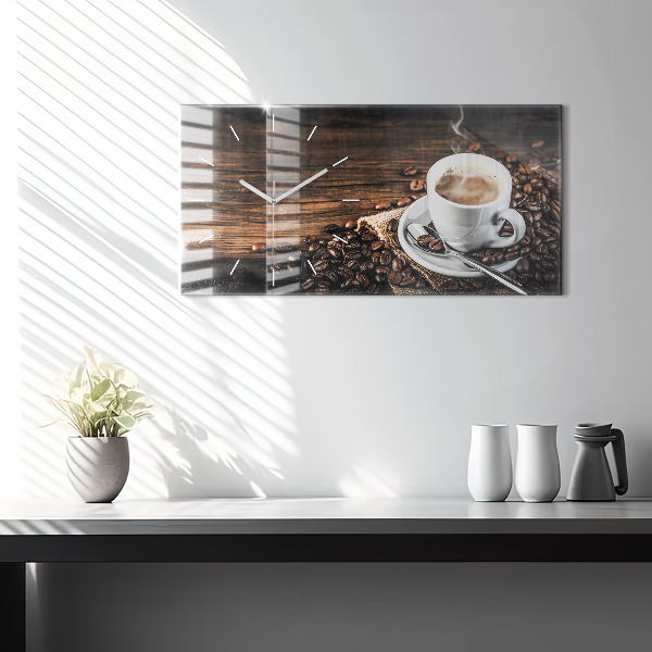 Orologi orizzontali Tazza e chicchi di caffè