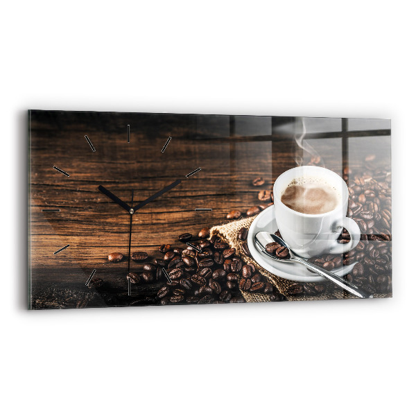 Orologi orizzontali Tazza e chicchi di caffè