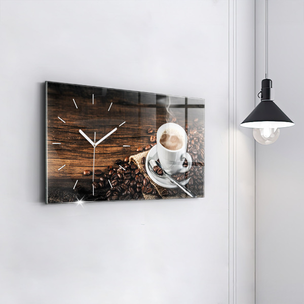 Orologi orizzontali Tazza e chicchi di caffè