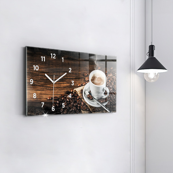 Orologi orizzontali Tazza e chicchi di caffè