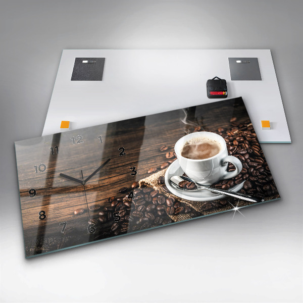Orologi orizzontali Tazza e chicchi di caffè
