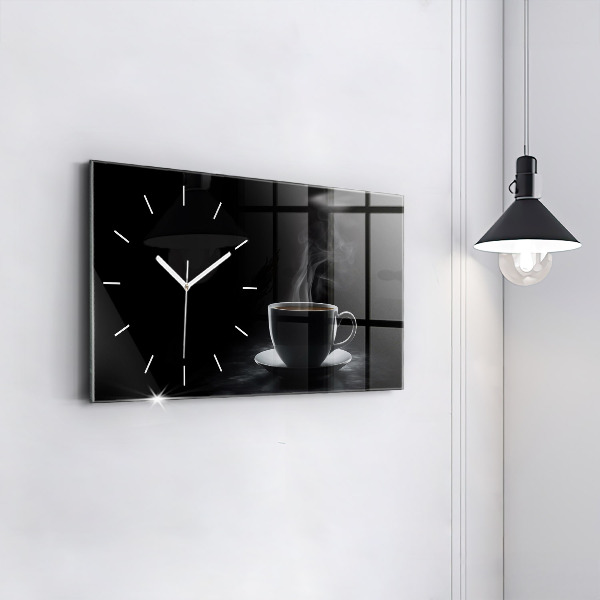 Orologi orizzontali Una tazza di caffè nero