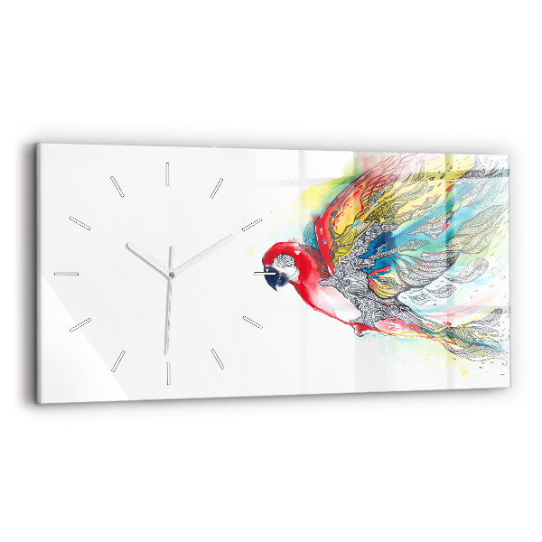 Orologio rettangolare Pappagallo colorato in volo