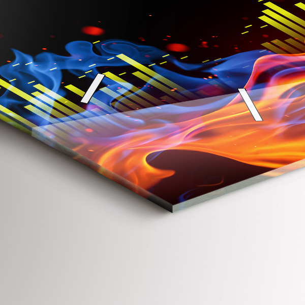 Orologio rettangolare Cuffie e onde sonore