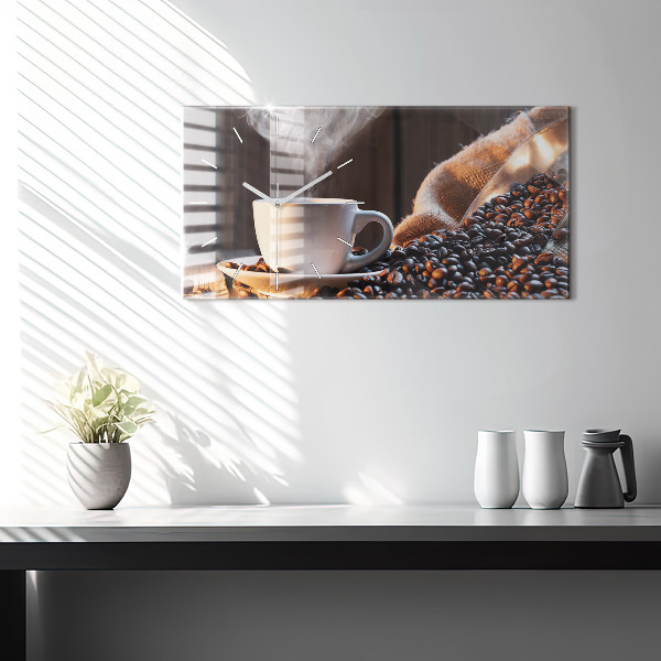 Orologio rettangolare Una tazza di caffè