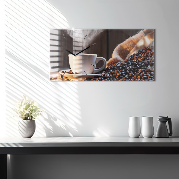 Orologio rettangolare Una tazza di caffè