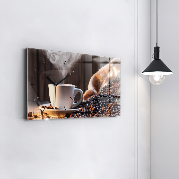 Orologio rettangolare Una tazza di caffè