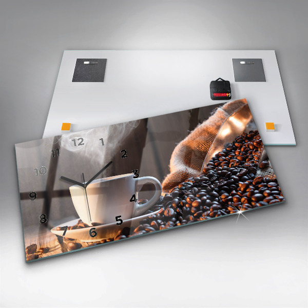 Orologio rettangolare Una tazza di caffè