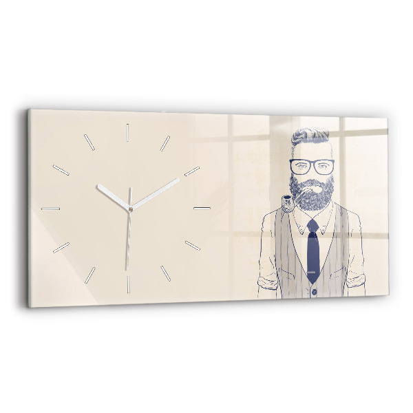 Orologio rettangolare Uomo con la barba e la pipa