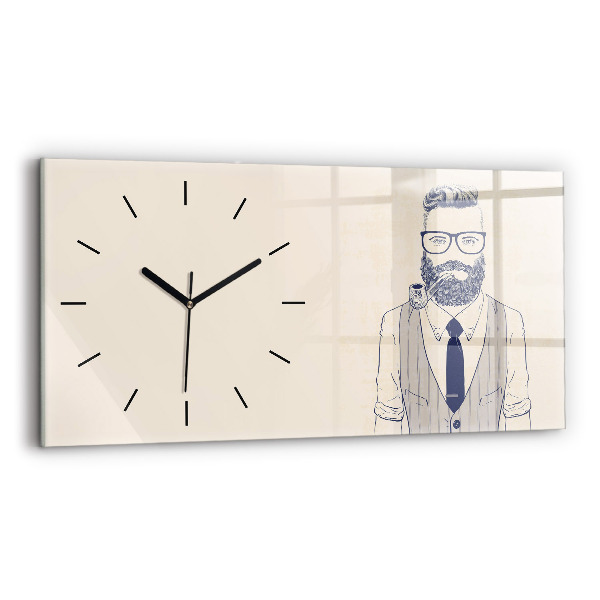 Orologio rettangolare Uomo con la barba e la pipa