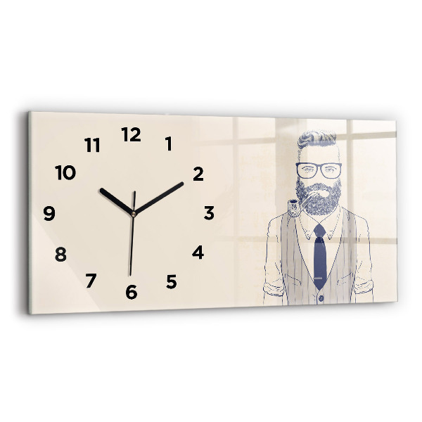 Orologio rettangolare Uomo con la barba e la pipa