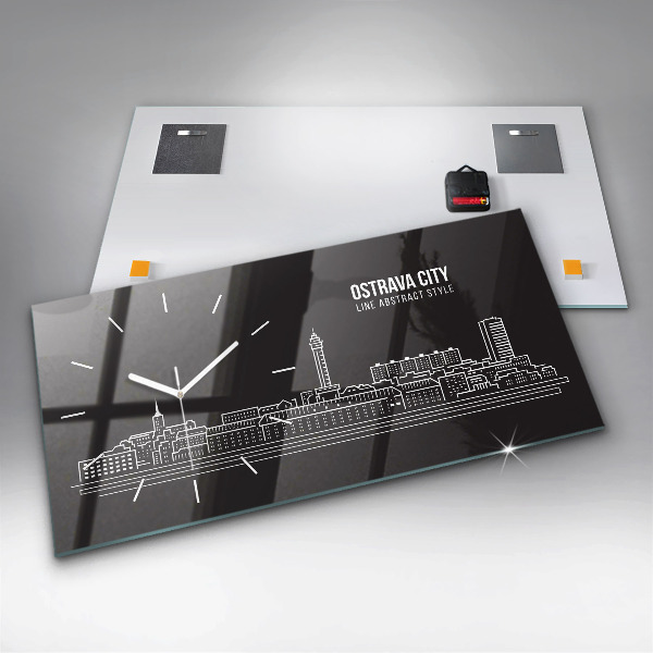 Orologio rettangolare Disegno della città di Ostrava