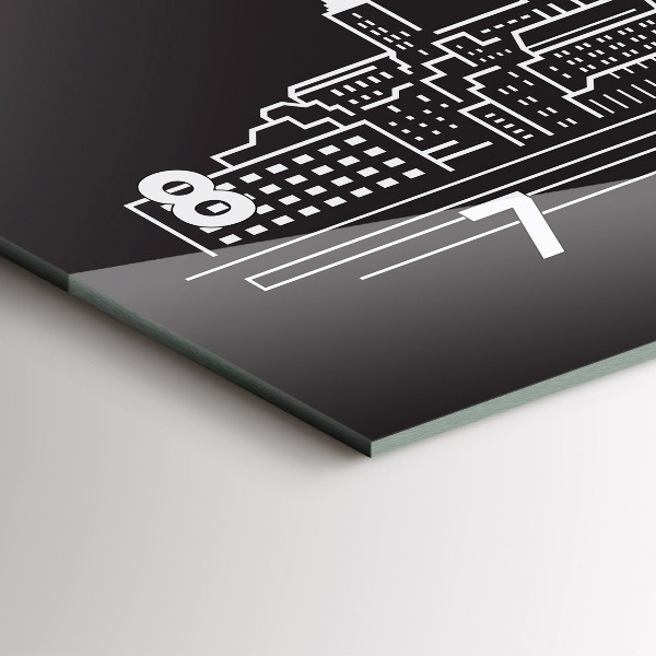 Orologio rettangolare Disegno della città di Ostrava