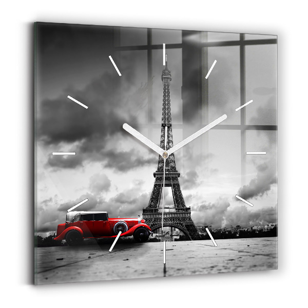 Orologio quadrato in vetro Torre Effel Parigi